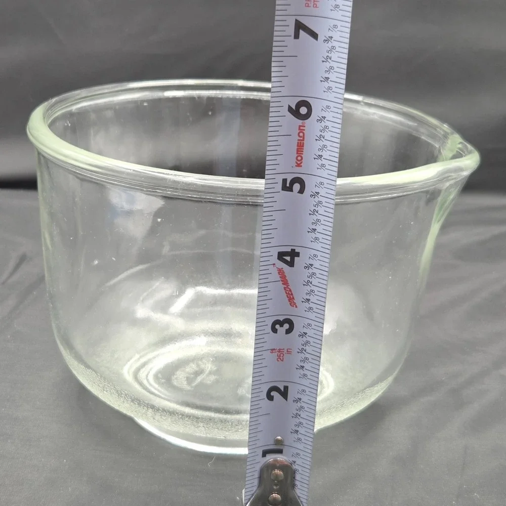 Fire King Clear Glass Mixing Bowl For Sunbeam Mixmaster Mixer Original 6-1/2 X 5